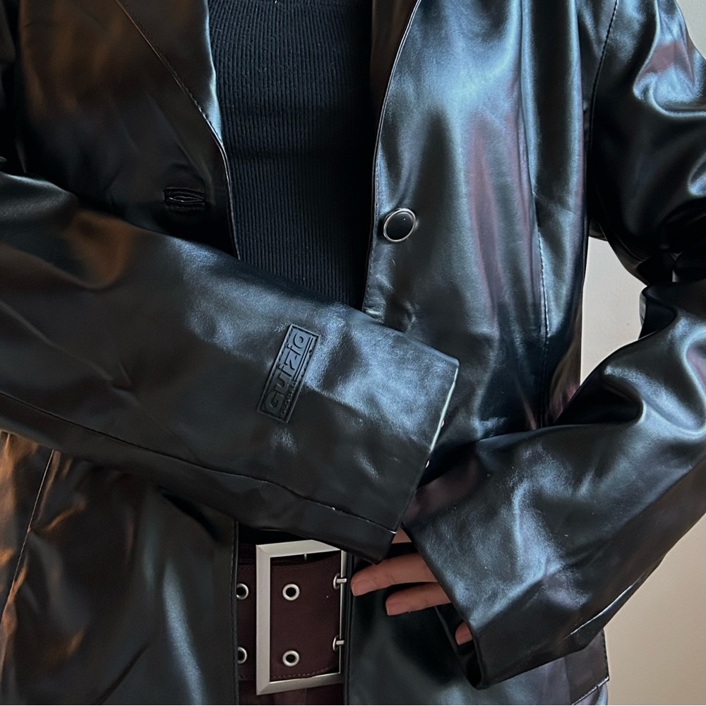 Danielle Guizio black faux leather jacket - Picture 4 of 5